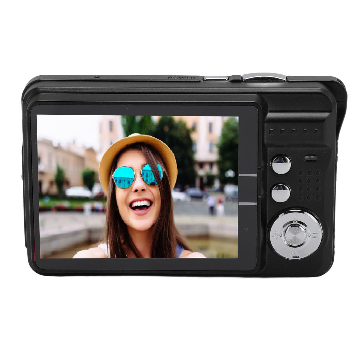 Teens Digital Camera, 2.7 Inch Screen 48MP Autofocus Compact Camera 4K for Travel (Black)