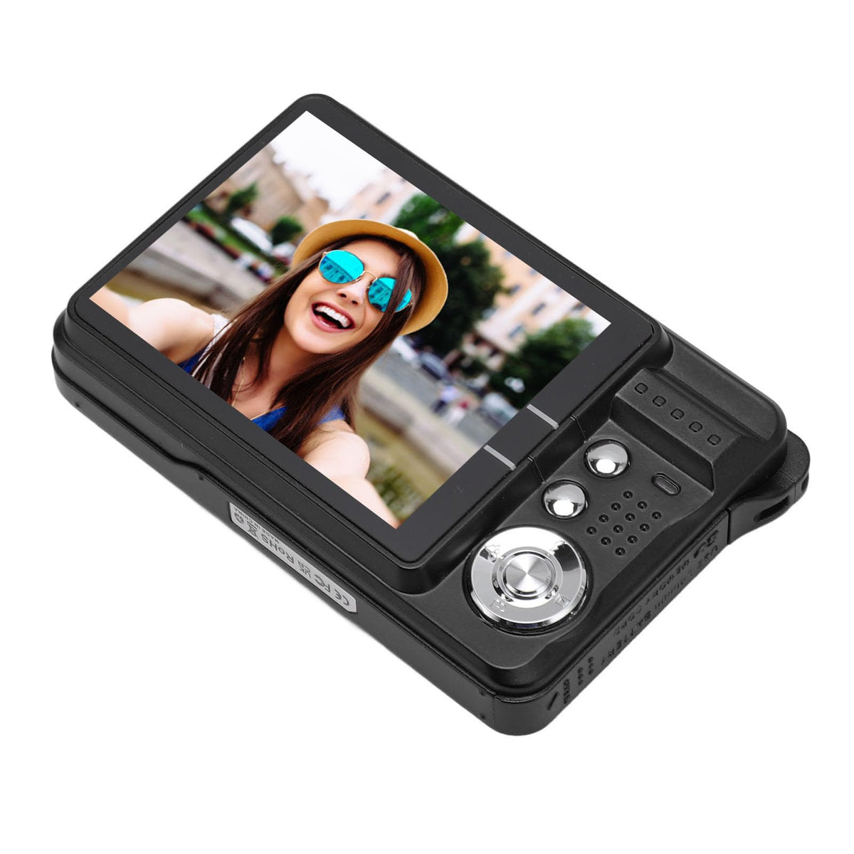 Teens Digital Camera, 2.7 Inch Screen 48MP Autofocus Compact Camera 4K for Travel (Black)