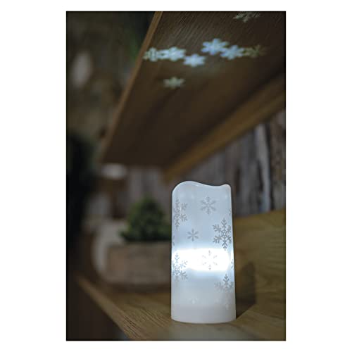 Emos Robust LED Candle with Projector - Winter Snowflakes Design