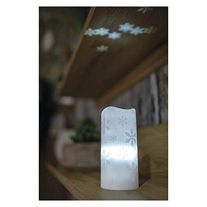 Emos Robust LED Candle with Projector - Winter Snowflakes Design