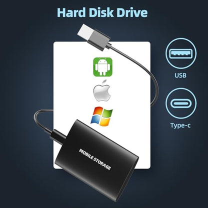 External - 2TB USB Ultrathin Metal Portable Hard Drive for Mac & PC