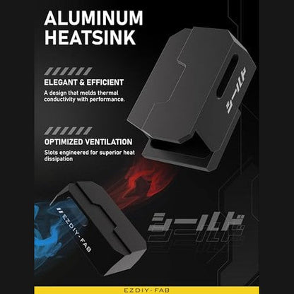 Ezdiy-Fab - EZDIY-FAB Shield Series 8-Pin PCIe GPU Power Adapter, 90-Degree Angled Connector, Aluminum Design, 2-Pack