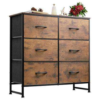 WLIVE Chest of Drawers with Drawers, Komode Bedroom with 6 Fabric Drawers