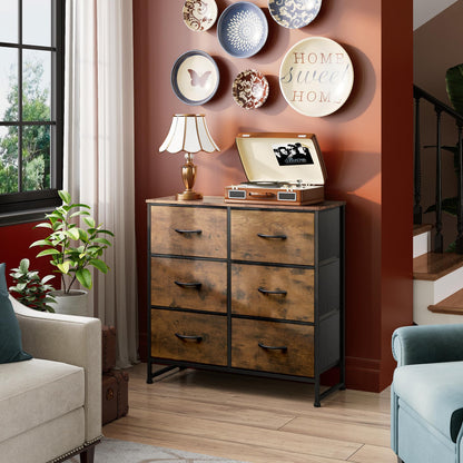WLIVE Chest of Drawers with Drawers, Komode Bedroom with 6 Fabric Drawers