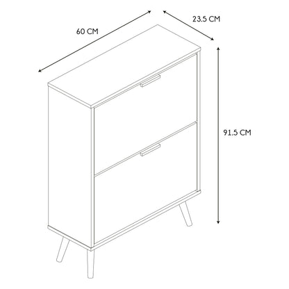 HOME DECO FACTORY Shoe Cabinet with 2 Doors Entrance White and Brown
