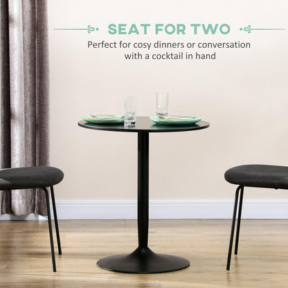HOMCOM 28" Round Dining Table, Bistro Table for 2-4 People, Black