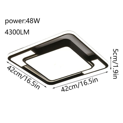 Square,LED Ceiling Lighting Fixture,48W 4300LM,High-Brightness Flush Mount Ceiling Light, Daylight White 6000k Embedded Ceiling Lamp,Used for Living Room Bedroom Office