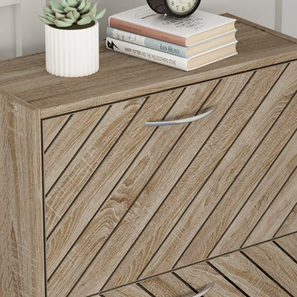 Shoe Cabinet Narrow with 3 Flaps, 57 × 24 × 107 cm, Wood Effect