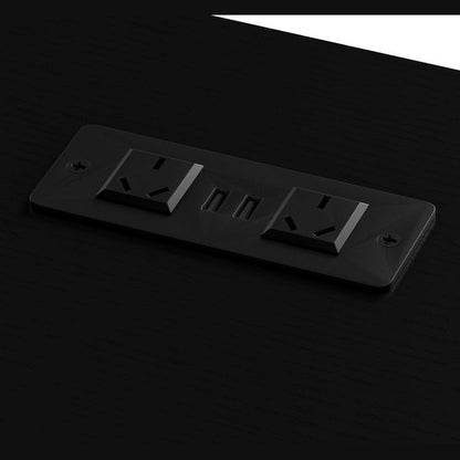 Lerna Black L-Shape LED Gaming Desk with Storage