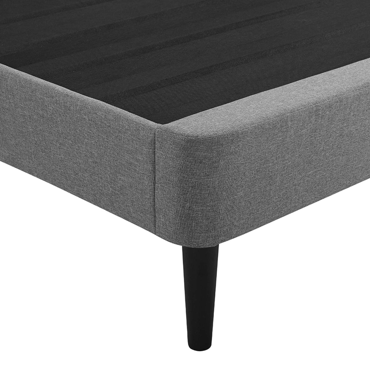Classic Brands Palmetto Upholstered Platform Bed Frame / Mattress Foundation / Wood Slat Support / No Box Spring Needed, Light Grey, Full