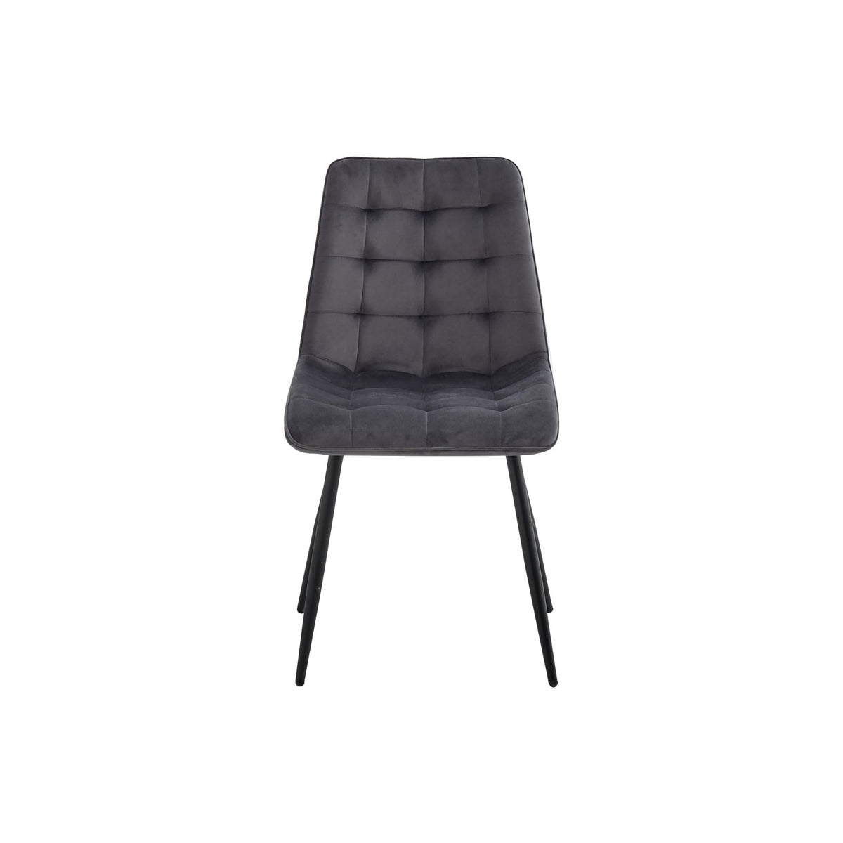 GrandCA HOME Set of 2 Plastic Dining Chairs with Wooden Legs Velvet Upholstered Terry Iron Light Grey