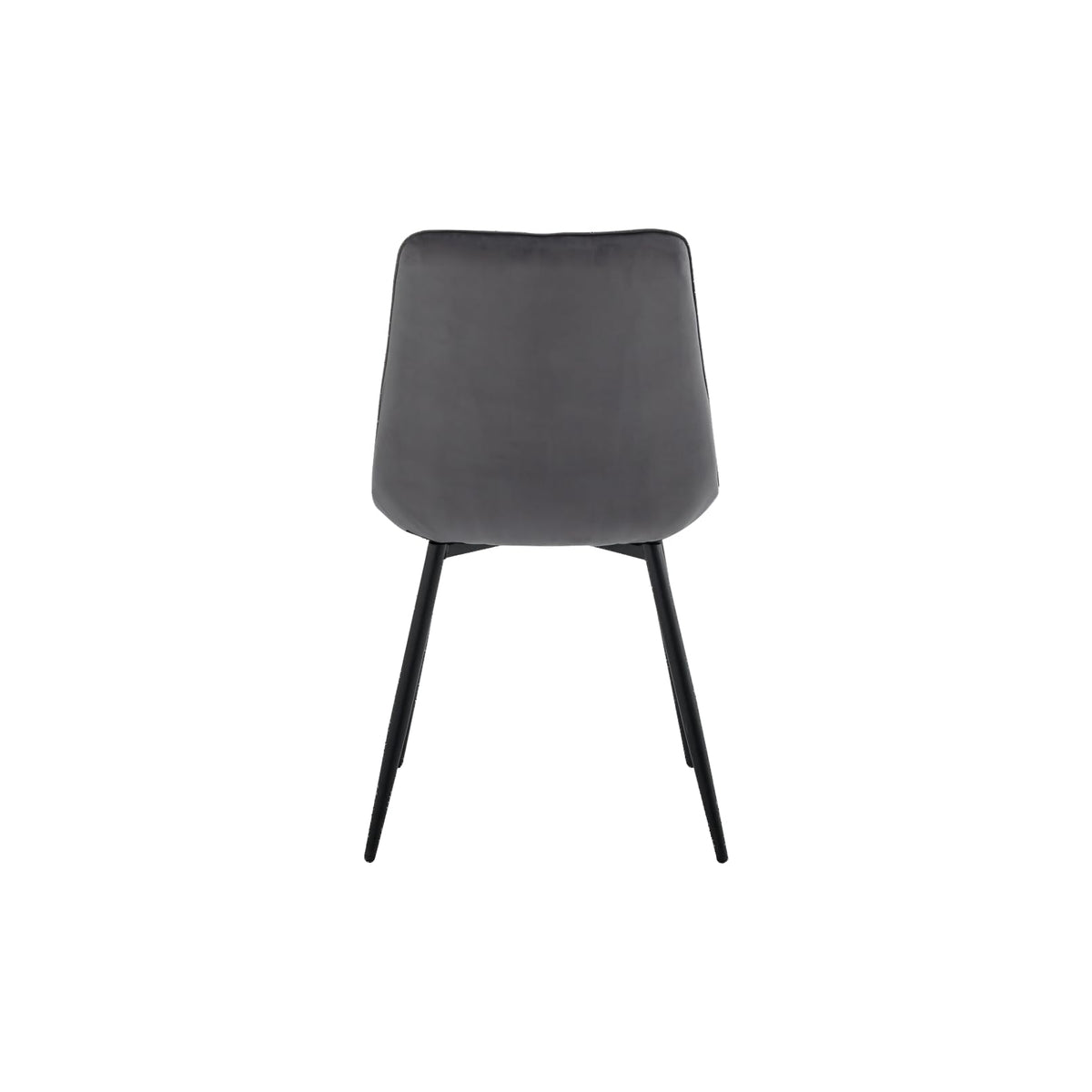 GrandCA HOME Set of 2 Plastic Dining Chairs with Wooden Legs Velvet Upholstered Terry Iron Light Grey