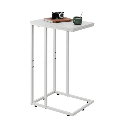 WLIVE Narrow Side Table for Bedroom, Living Room, 2 Tier Small Coffee Table, End Table with Storage (White)