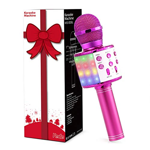 Fede Wireless Bluetooth Microphone with Colorful LED Lights