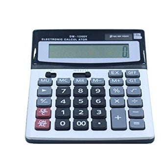 Fuyufu 12-Digit Calculator - Dual Power, Solar & Battery