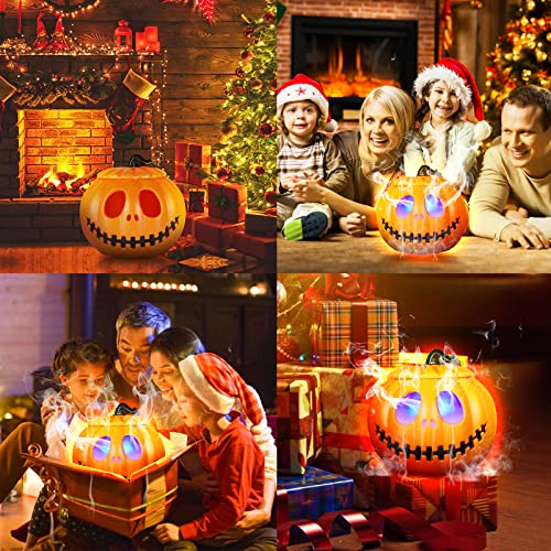Gaoxun - Halloween Mist Maker with Pumpkin, 12 LED Lights, Fog Machine, Water Fountain