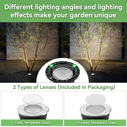 Goodia - Outdoor Recessed Round LED Spotlight, IP67 Waterproof, Warm White 3000K, GU10 Compatible
