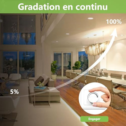 Greenclick - Dimmable LED Recessed Spotlight 5 x 12W, 960 LM, Ultra Flat 13mm