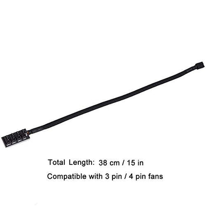 Greluma - 4 Way PWM Fan Hub Splitter, 3/4 Pin Male Connector for CPU Fans