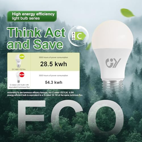 Gy - E27 LED Neutral White Bulb, 9.5W, 4000K, 1521 Lumen, Energy Saving, Pack of 6