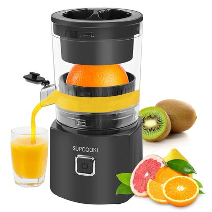Hands Free Electric Citrus Juicer, Automatic Juicer Machine with Cleaning Brush, Orange Lime Grapefruit Squeezer, One-touch Operation,
