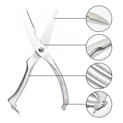 Kitchen Scissors Chicken Bone Scissors Stainless Steel Kitchen Scissors Household Food Scissors Multifunctional(10)