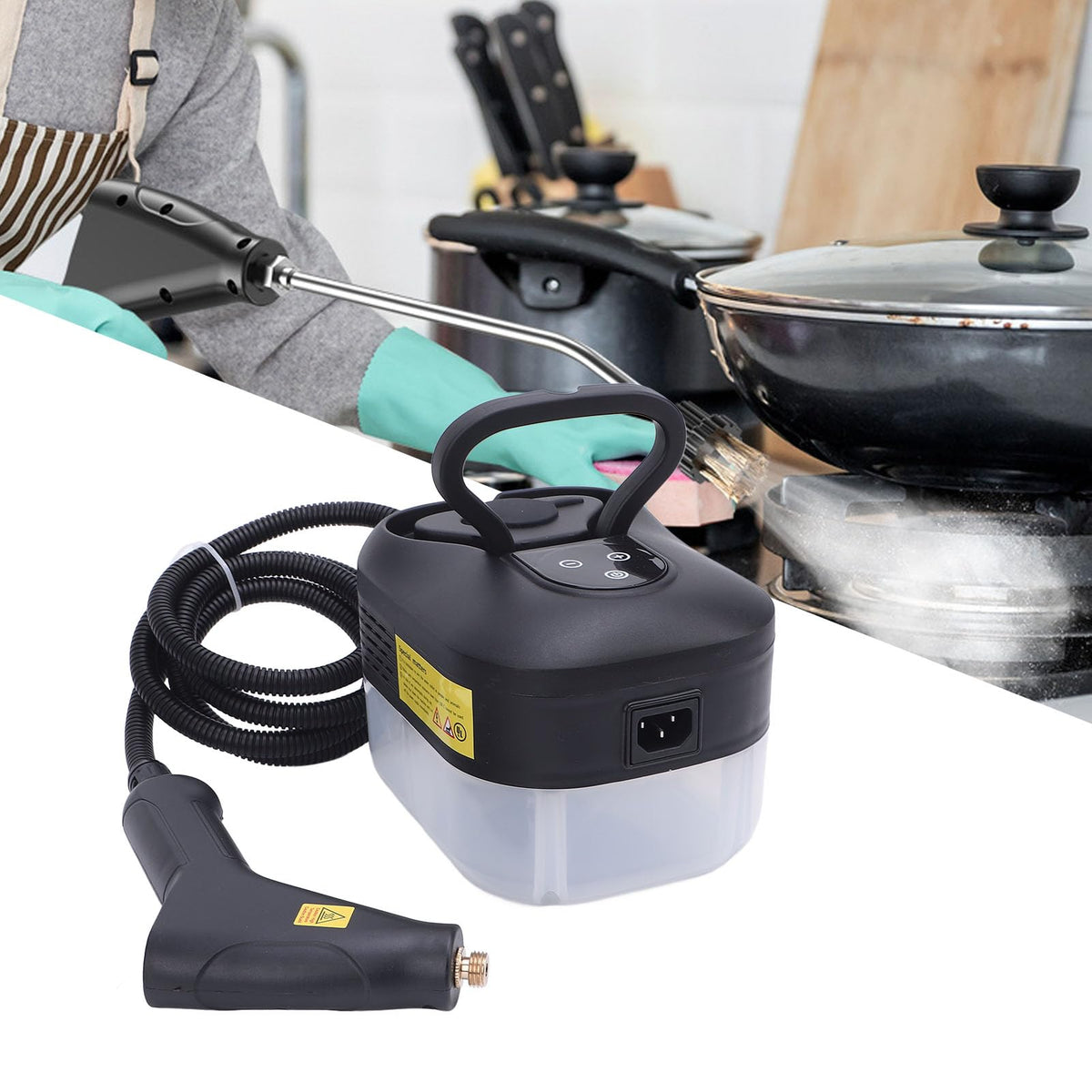 Steam Cleaner Handheld, for Multiple Surfaces, Smart Touch Screen, 3 Brush Heads, Compact Design, Efficient -Free Cleaning