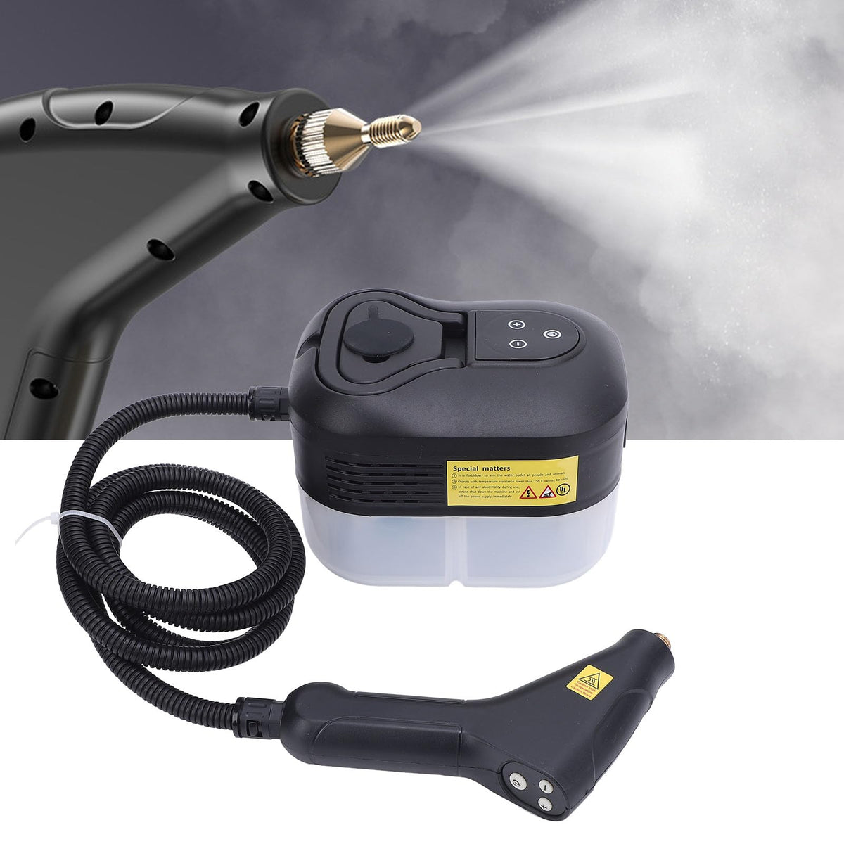 Steam Cleaner Handheld, for Multiple Surfaces, Smart Touch Screen, 3 Brush Heads, Compact Design, Efficient -Free Cleaning