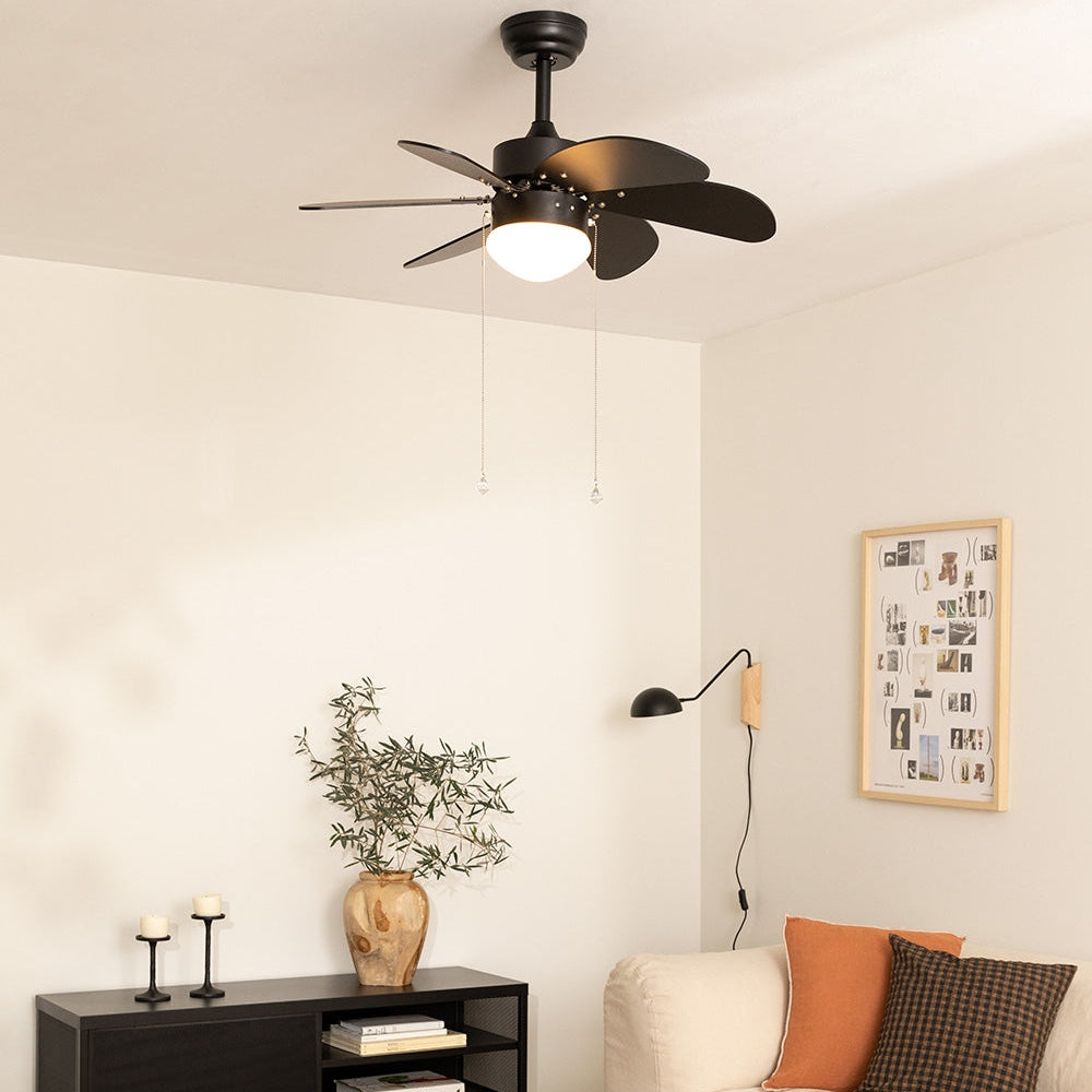 Create - WINDLIGHT EASY – 53W Quiet Ceiling Fan with Remote Control, 6 Speeds, Timer, Summer/Winter Function, with Lighting (82 cm)
