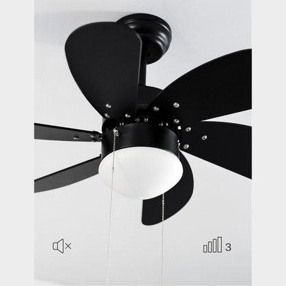 Create - WINDLIGHT EASY – 53W Quiet Ceiling Fan with Remote Control, 6 Speeds, Timer, Summer/Winter Function, with Lighting (82 cm)