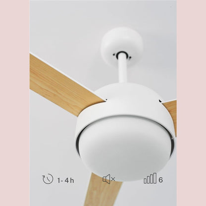 Create - WIND BALL – 40W Silent Ceiling Fan with 15W LED Light, 6 Speeds, Summer/Winter Function, Reversible Blades (Ø112 cm)