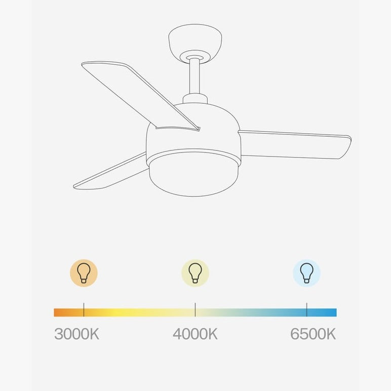 Create - WIND BALL – 40W Silent Ceiling Fan with 15W LED Light, 6 Speeds, Summer/Winter Function, Reversible Blades (Ø112 cm)