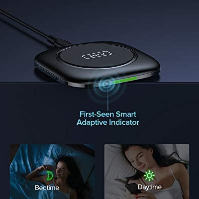 Iniu - 15W Fast Wireless Charger with Temp°Guard, Compatible with iPhone & Samsung