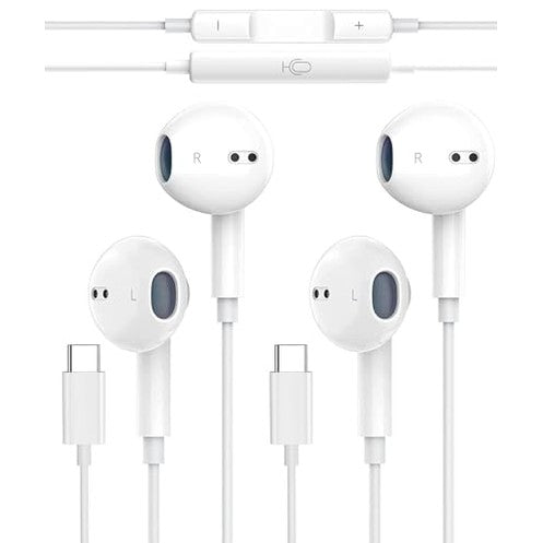 Intra 2 Pack USB C Earphones with Mic for Samsung Galaxy S24/S23/S22