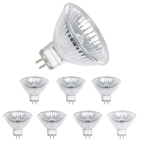 Shop IuulFex Dimmable MR16 Halogen Light Bulbs 8 Pack, 12V 50W, Warm White 2700K. Perfect for ceiling lights, energy-efficient, and versatile dimmable options. Keywords: halogen light bulbs, dimmable, warm white