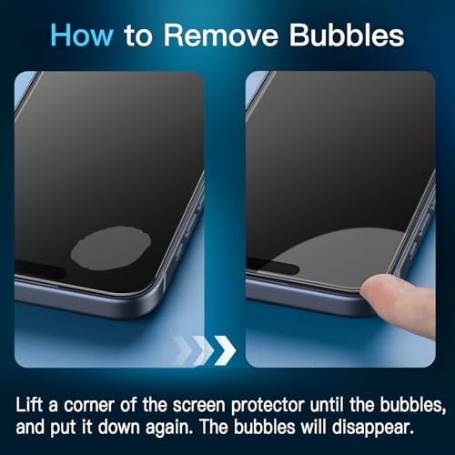 JETech - Tempered Glass Screen Protector for iPhone 15, Easy Install, HD Clear, Case-Friendly, 3-Pack