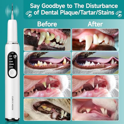 Jellytree - Dog Plaque & Tartar Remover Kit with LED Light, 5 Cleaning Modes