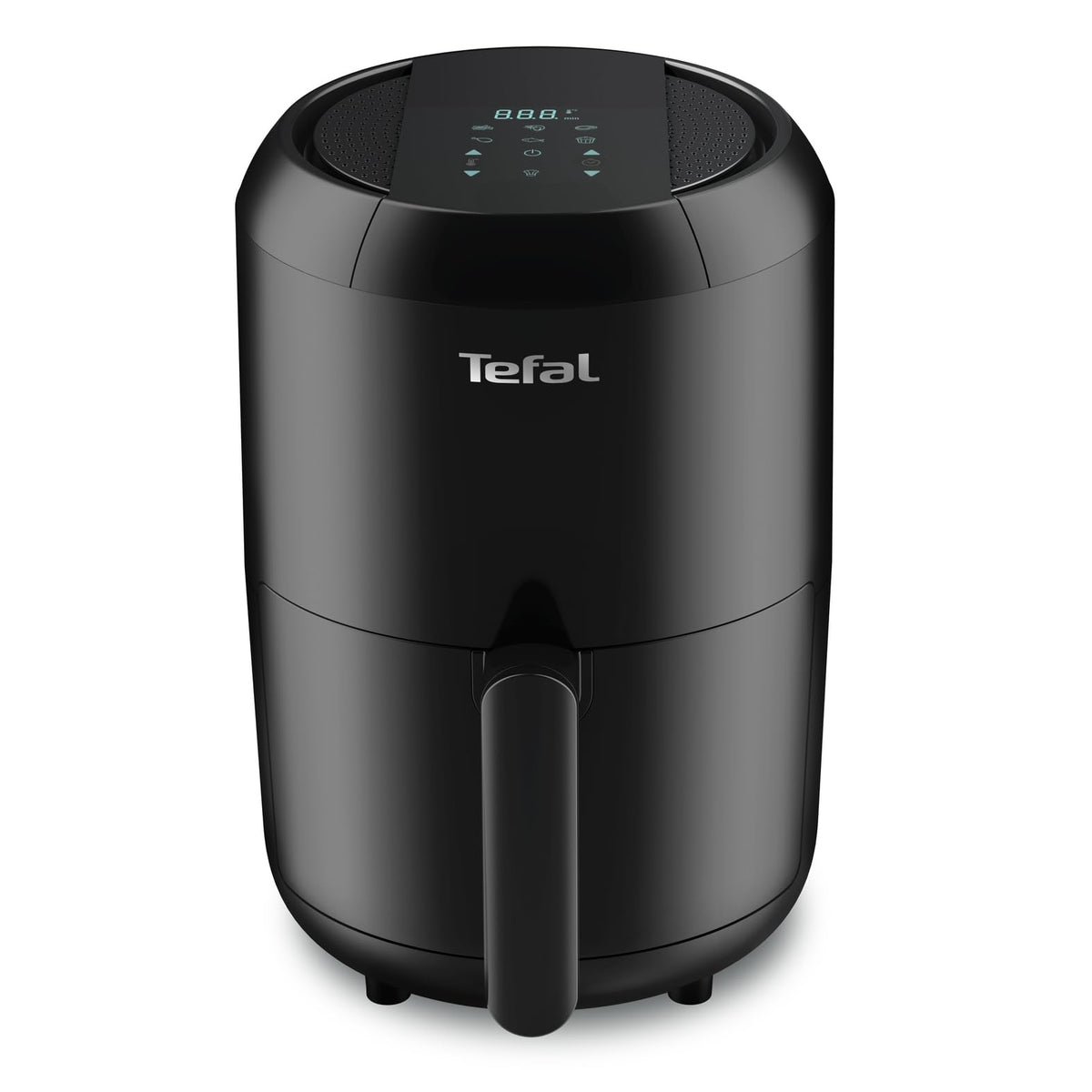 Tefal EY3018 Easy Fry Compact Hot Air Fryer (1400W, Capacity: 1.6 L, 6 Cooking Programmes, Digital Display, Timer, Healthy Without Fat / Oil, Crispy Chips, Hot Air Fryer for 1 - 2 Persons) Black
