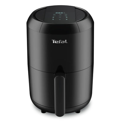 Tefal EY3018 Easy Fry Compact Hot Air Fryer (1400W, Capacity: 1.6 L, 6 Cooking Programmes, Digital Display, Timer, Healthy Without Fat / Oil, Crispy Chips, Hot Air Fryer for 1 - 2 Persons) Black