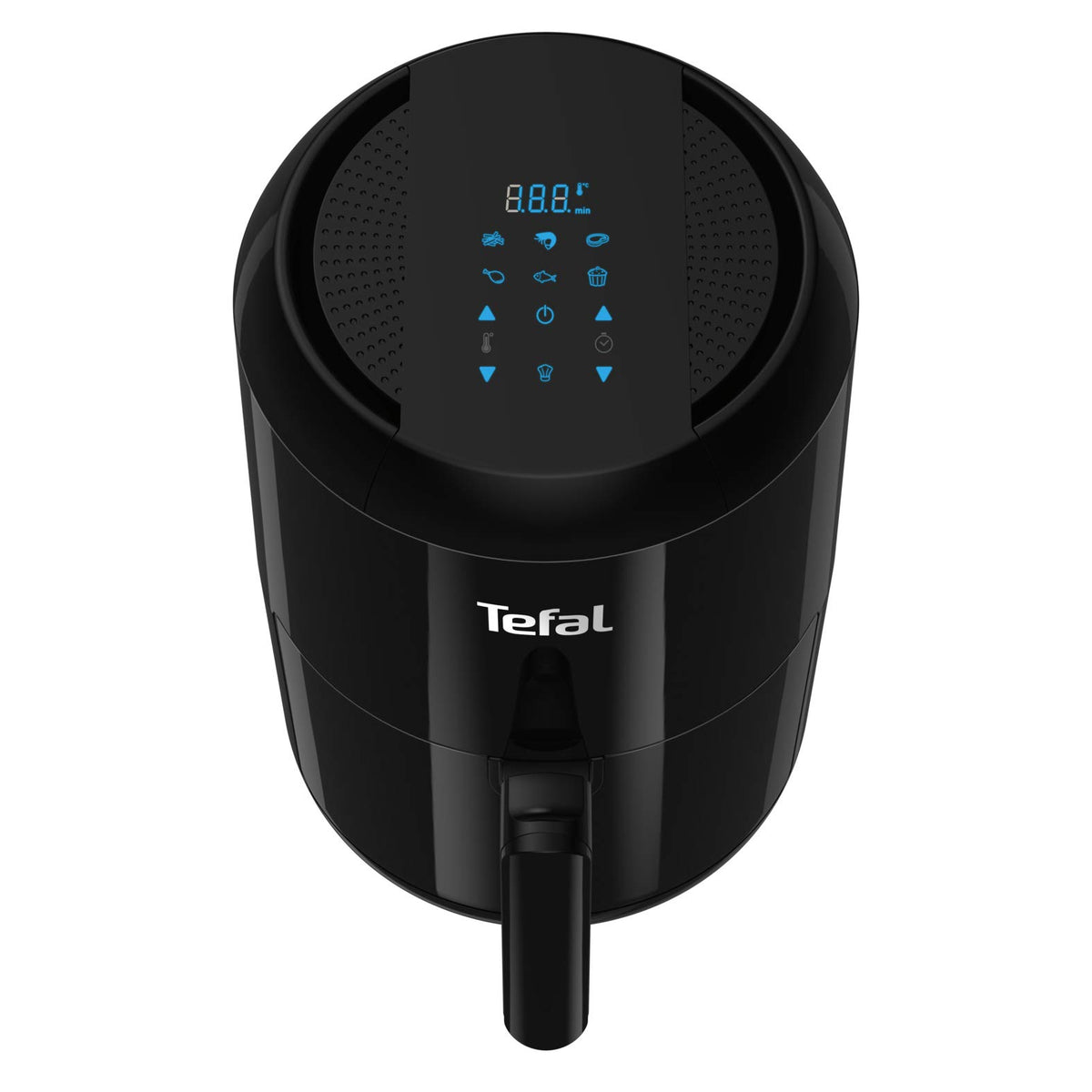 Tefal EY3018 Easy Fry Compact Hot Air Fryer (1400W, Capacity: 1.6 L, 6 Cooking Programmes, Digital Display, Timer, Healthy Without Fat / Oil, Crispy Chips, Hot Air Fryer for 1 - 2 Persons) Black