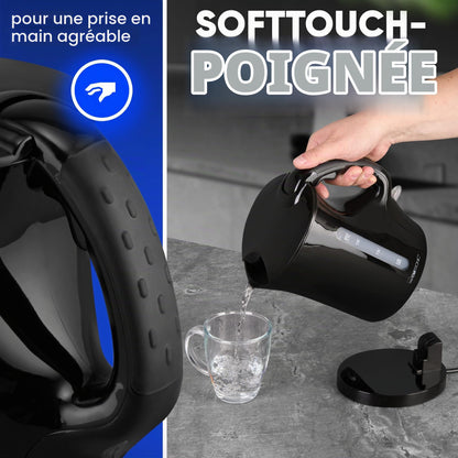 Clatronic Kettle 1.7 L with automatic & manual shut-off, removable anti-limescale filter, max. 2200Watt, Black