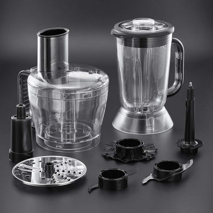 Russell Hobbs Horizon Food Processor with Blender, 600W, 1.5l Utility Capacity, Stainless Steel Blade, Tear Disc, Dough Tool, 2 Speeds+Pulse, 1.5l Blender Included, Cord Storage, 24731-56