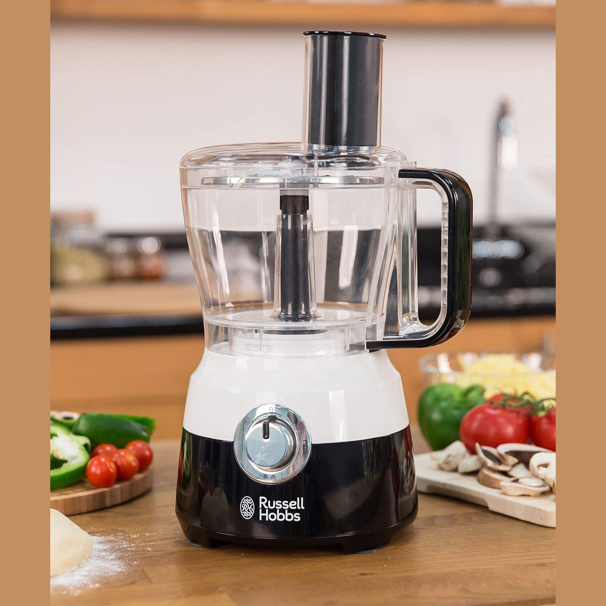 Russell Hobbs Horizon Food Processor with Blender, 600W, 1.5l Utility Capacity, Stainless Steel Blade, Tear Disc, Dough Tool, 2 Speeds+Pulse, 1.5l Blender Included, Cord Storage, 24731-56