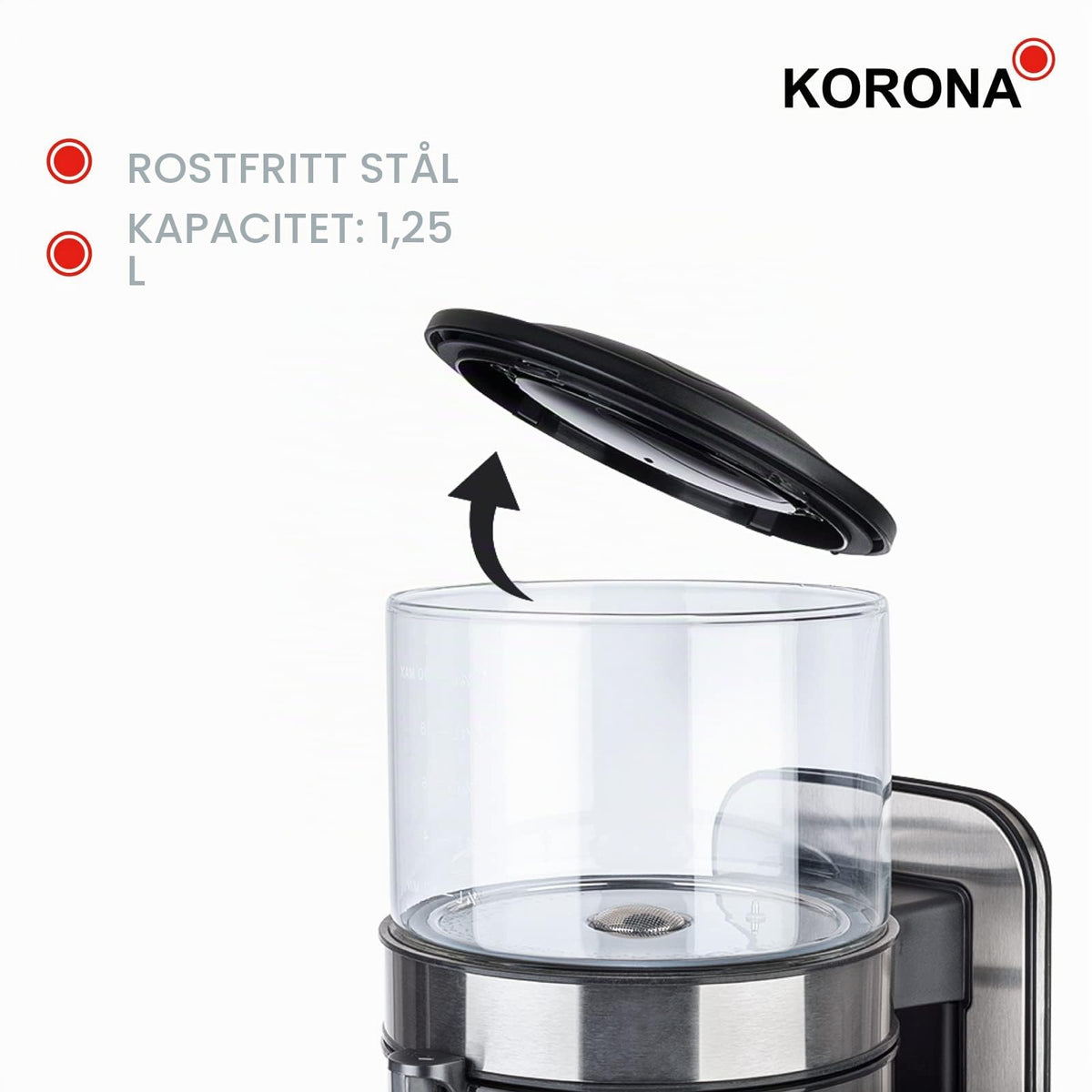 Korona 10295 Coffee Maker, Silver, 1.25 L
