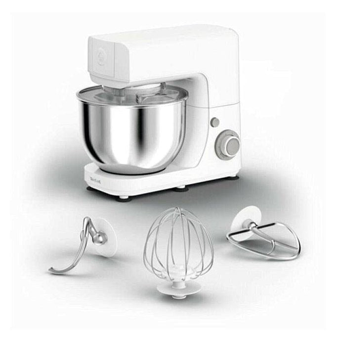 Tefal Masterchef Essential Food Processor, Pizza, Cake, Baking, 800 W, 4.8 L Capacity, Baking Kit, Mixing Hook, 6 Speeds and Pulse Setting, White, QB1501