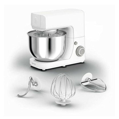 Tefal Masterchef Essential Food Processor, Pizza, Cake, Baking, 800 W, 4.8 L Capacity, Baking Kit, Mixing Hook, 6 Speeds and Pulse Setting, White, QB1501