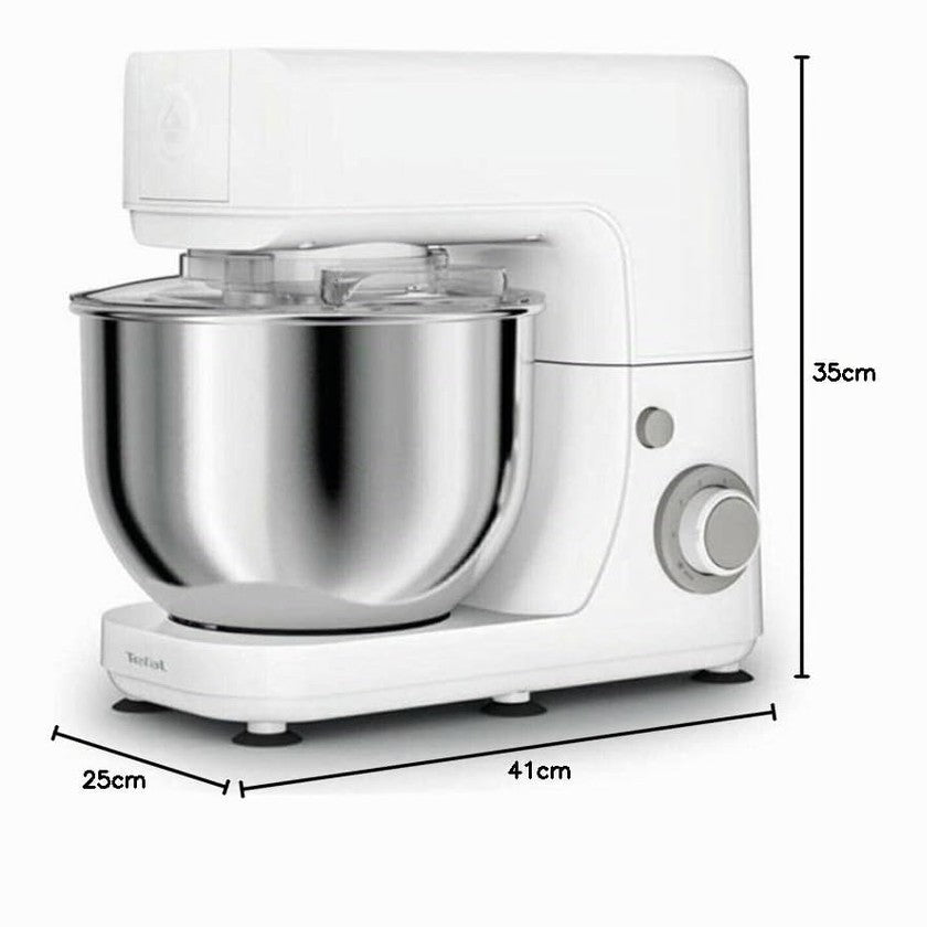 Tefal Masterchef Essential Food Processor, Pizza, Cake, Baking, 800 W, 4.8 L Capacity, Baking Kit, Mixing Hook, 6 Speeds and Pulse Setting, White, QB1501