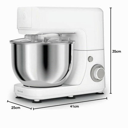 Tefal Masterchef Essential Food Processor, Pizza, Cake, Baking, 800 W, 4.8 L Capacity, Baking Kit, Mixing Hook, 6 Speeds and Pulse Setting, White, QB1501