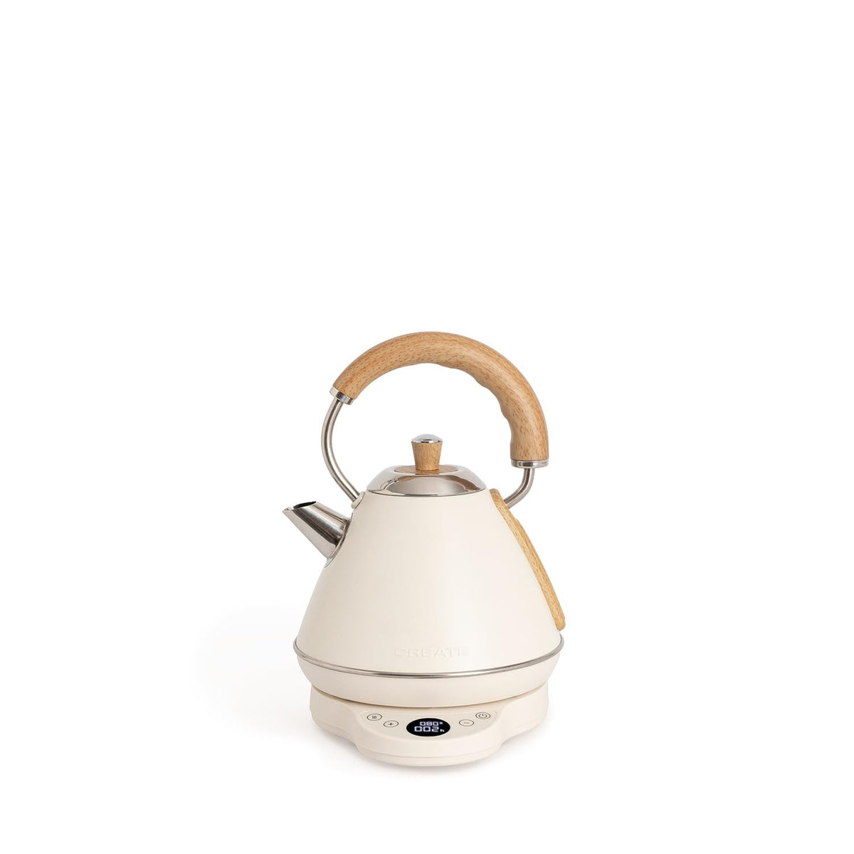 CREATE Kettle Retro Pro Kettle with Temperature Control 1 L Cream White / Automatic Shut-Off / Quick Boil Function / Non-Slip Base / Transparent Window / 1200 W