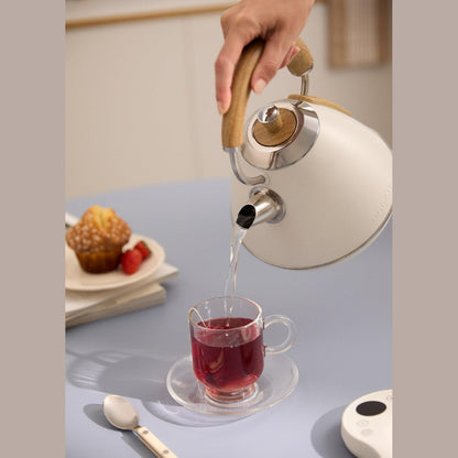 CREATE Kettle Retro Pro Kettle with Temperature Control 1 L Cream White / Automatic Shut-Off / Quick Boil Function / Non-Slip Base / Transparent Window / 1200 W